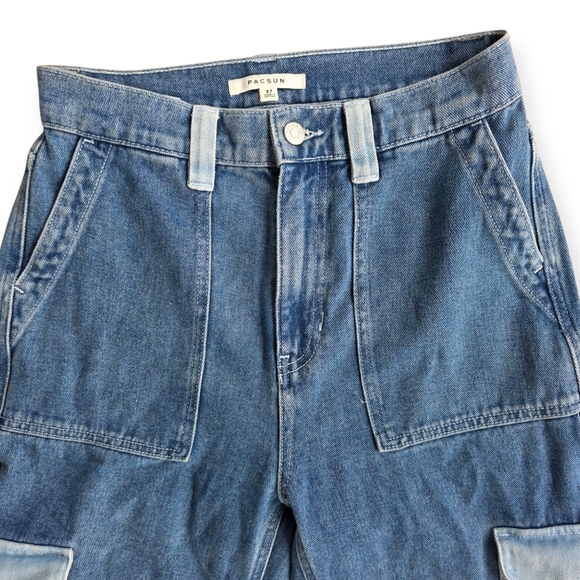 Pacsun Colorblock Boyfriend Cargo Carpenter Pants, Size 27 - Picture 6 of 10